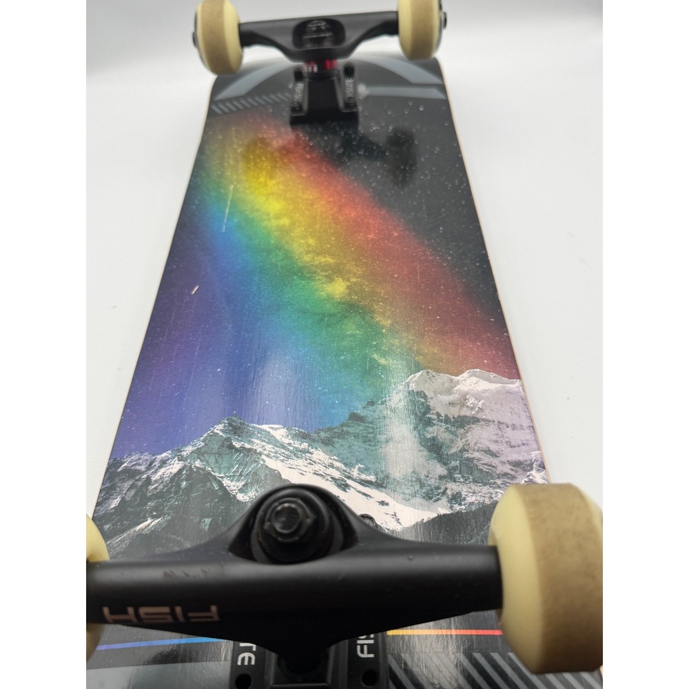 Fish Skateboards Deck Black Grey X Graphic Popsicle Shape Wood Skateboard